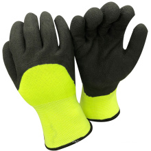 NMSAFETY anti agua ligera uso de invierno 7g guantes de látex de espuma de invierno medio recubiertos